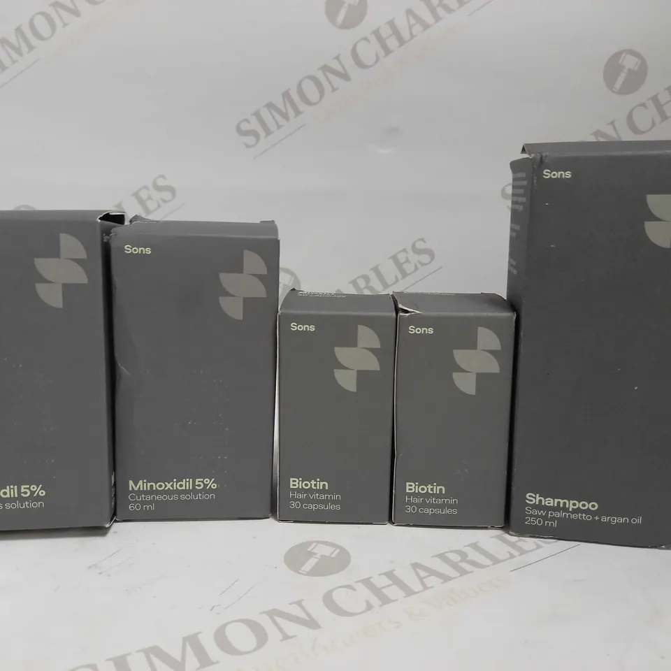 LOT OF 5 SONS HAIR RESTORATION/REVITALISATION HAIRCARE ITEMS