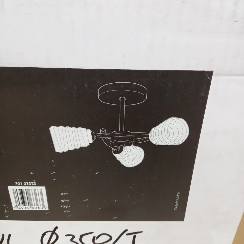 JOHN LEWIS JULIAN CHROME EFFECT GLASS SHADES CEILING FITTING