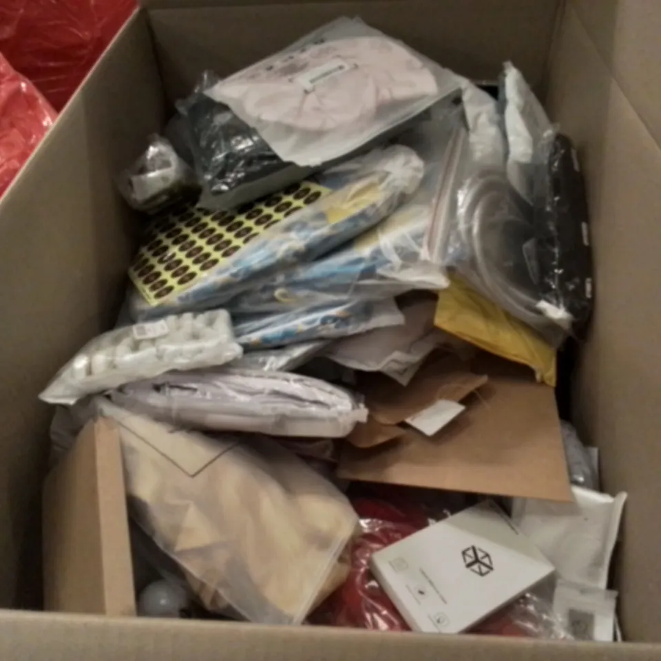 PALLET CONTAINING 6 BOXES OF ASSORTED ITEMS INCLUDING ELECTRIC BALLOON PUMP, BINOCULARS, PROTECTIVE PHONE CASE, MULTIPURPOSE VEGETABLE PROCESSOR, SPLATTERBUG TARGETS, ICE CUBE TRAY