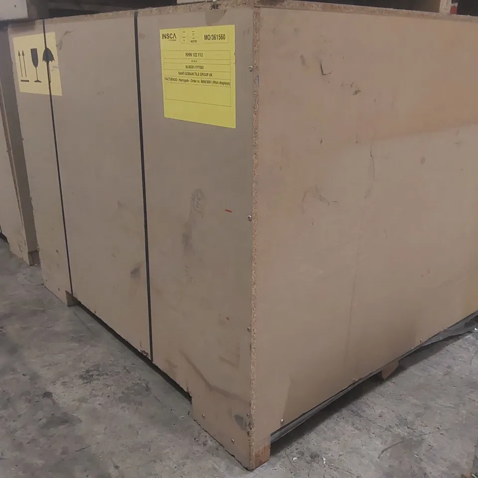 PALLET CONTAINING COMMERCIAL DISPLAY UNIT PARTS