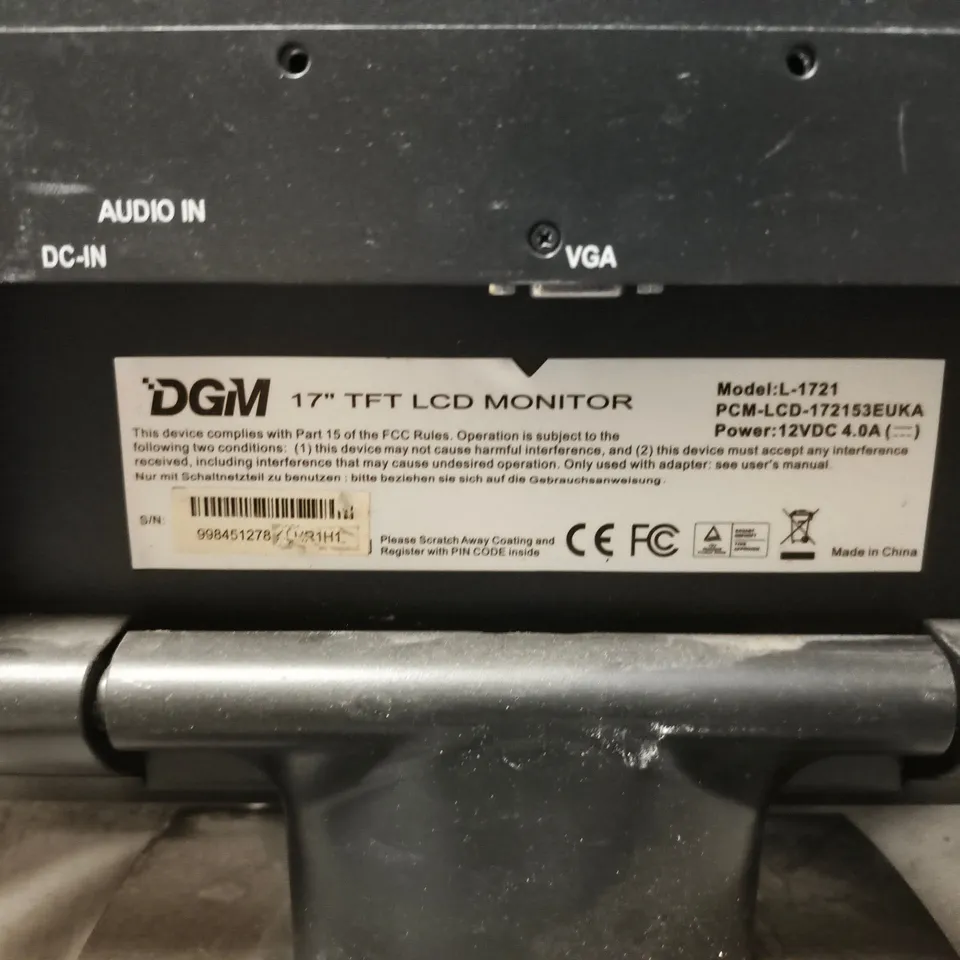 DGM 17" TFT LCD MONITOR L-1721 - COLLECTION ONLY