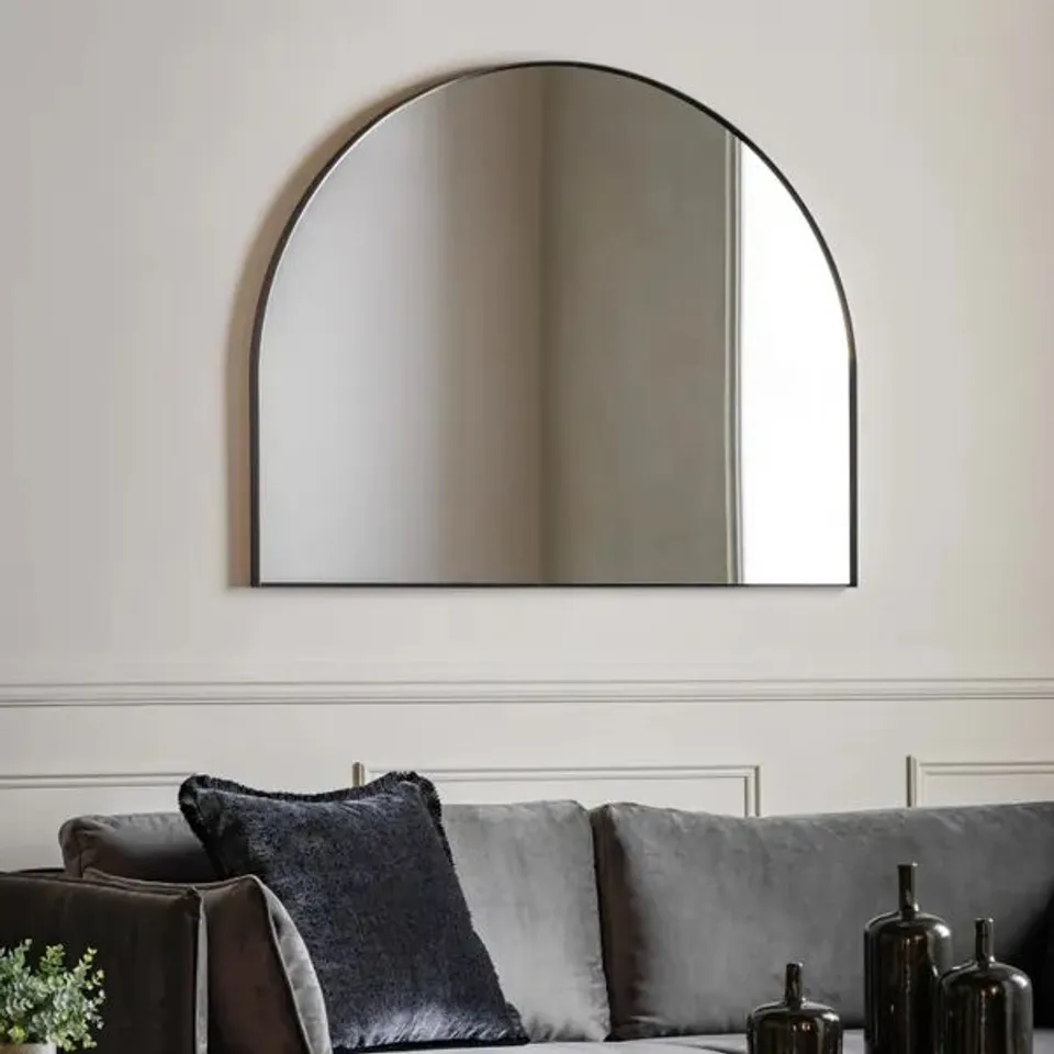BOXED LISBON OVERMANTLE MIRROR - BLACK (1 BOX)