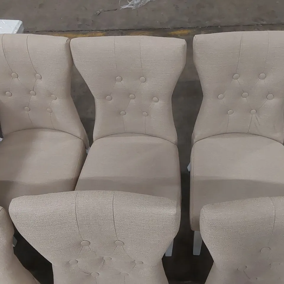 SET OF 6x DESIGNER UPHOLSTERED DINING CHAIRS 