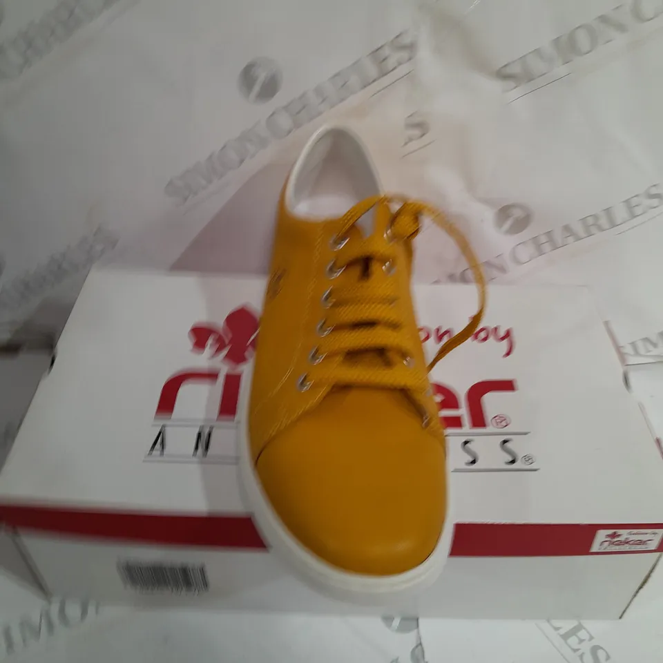 BOXED RIEKER MUSTARD CASUAL TRAINERS SIZE 7