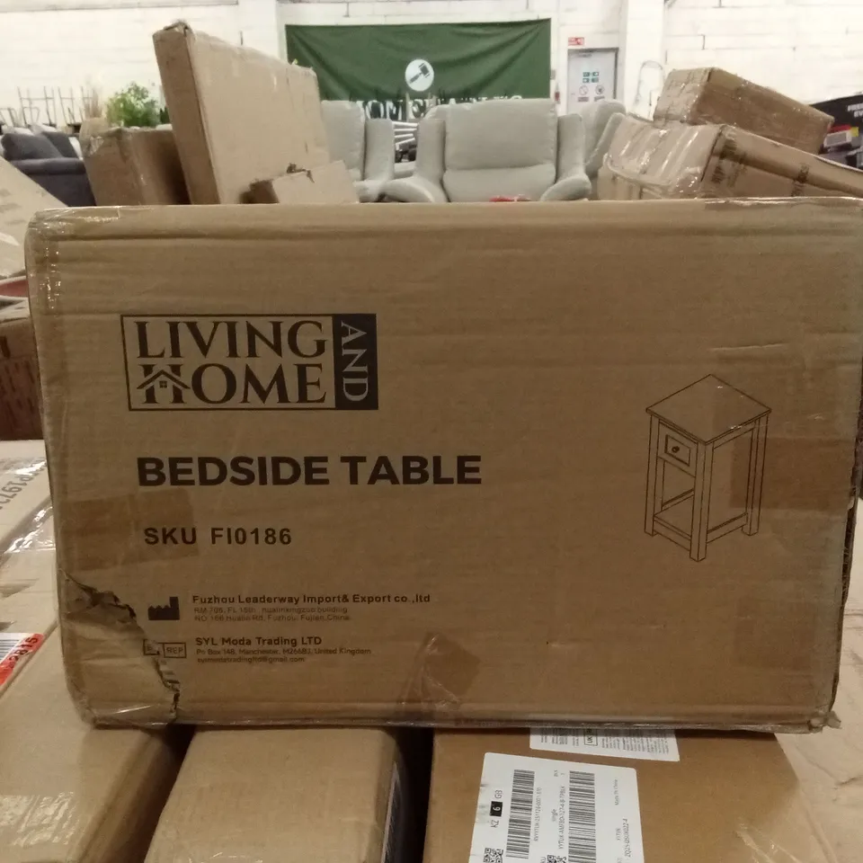 BOXED HOME LIVING BEDSIDE TABLE - WHITE (1 BOX)