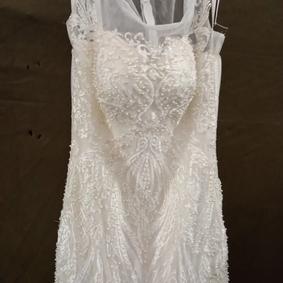 EMBELLISHED WEDDING DRESS - SIZE UNSPECIFIED