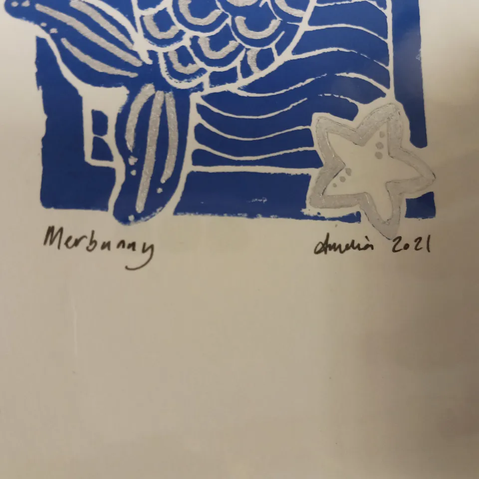 SIGNED AND DATED 'MERBUNNY' ART PRINT