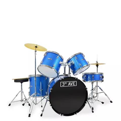 BOXED 3RD AVENUE FULL SIZE DRUM KIT - SHINE BLUE
