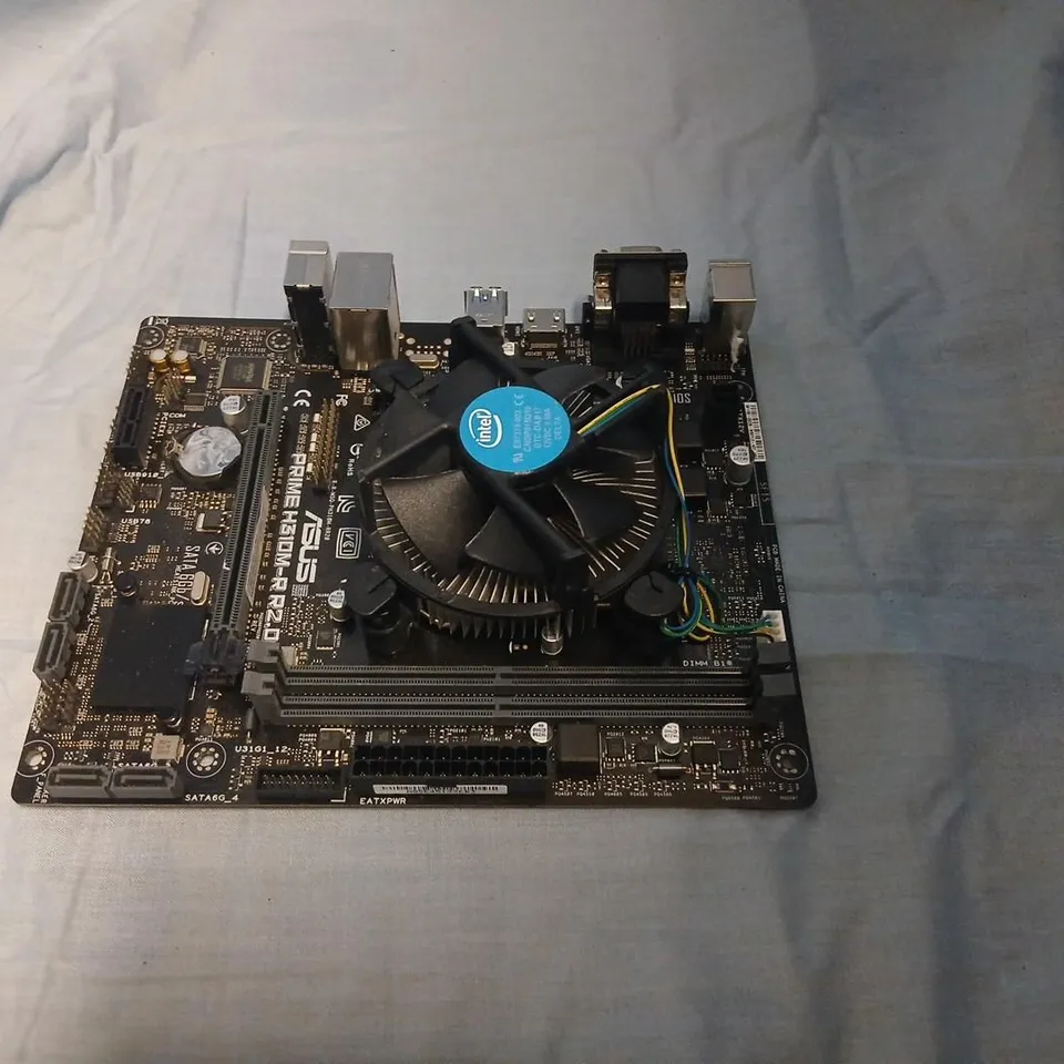 ASUS PRIME H310M-R MOTHERBOARD WITH STOCK COOLER INSTALLED