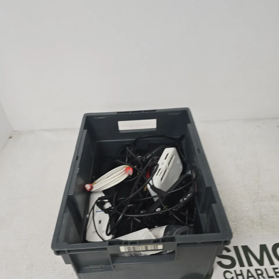 TOTE OF APPROXIMATELY 12 ASSORTED ITEMS TO INCLUDE: TALKTALK ROUTER