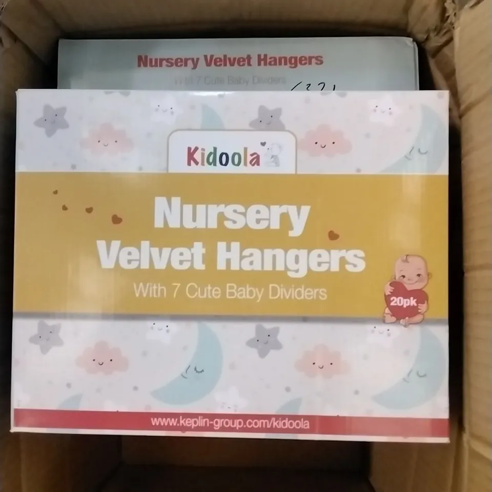 BOXED KIDOOLA 20PK NURSERY VELVET HANGERS 