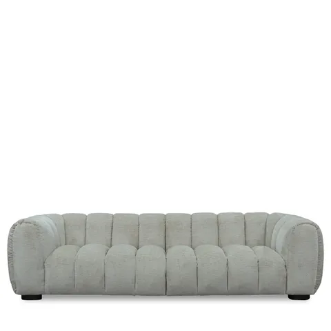 BRAND NEW BOXED DISKA MAXI GRAND 4 SEATER GLAM BLOCK FABRIC SOFA - NATURAL (2 BOXES)