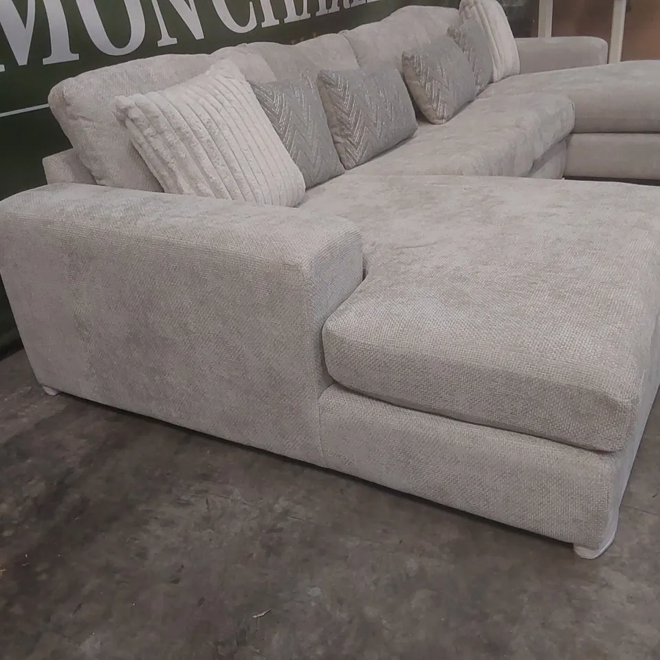QUALITY DESIGNER BROADGATE LARGE U-SHAPE MODULAR SOFA WITH FOOTSTOOL