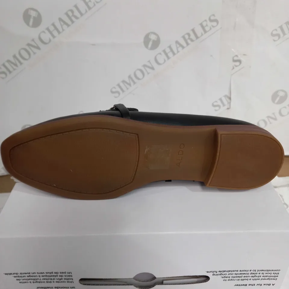BOXED ALDO KYAH SHOES, BLACK - SIZE 5