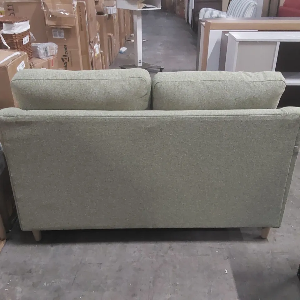 QUALITY DESIGNER ESPITIA 2 SEATER FABRIC UPHOLSTERED SOFA IN SAGE