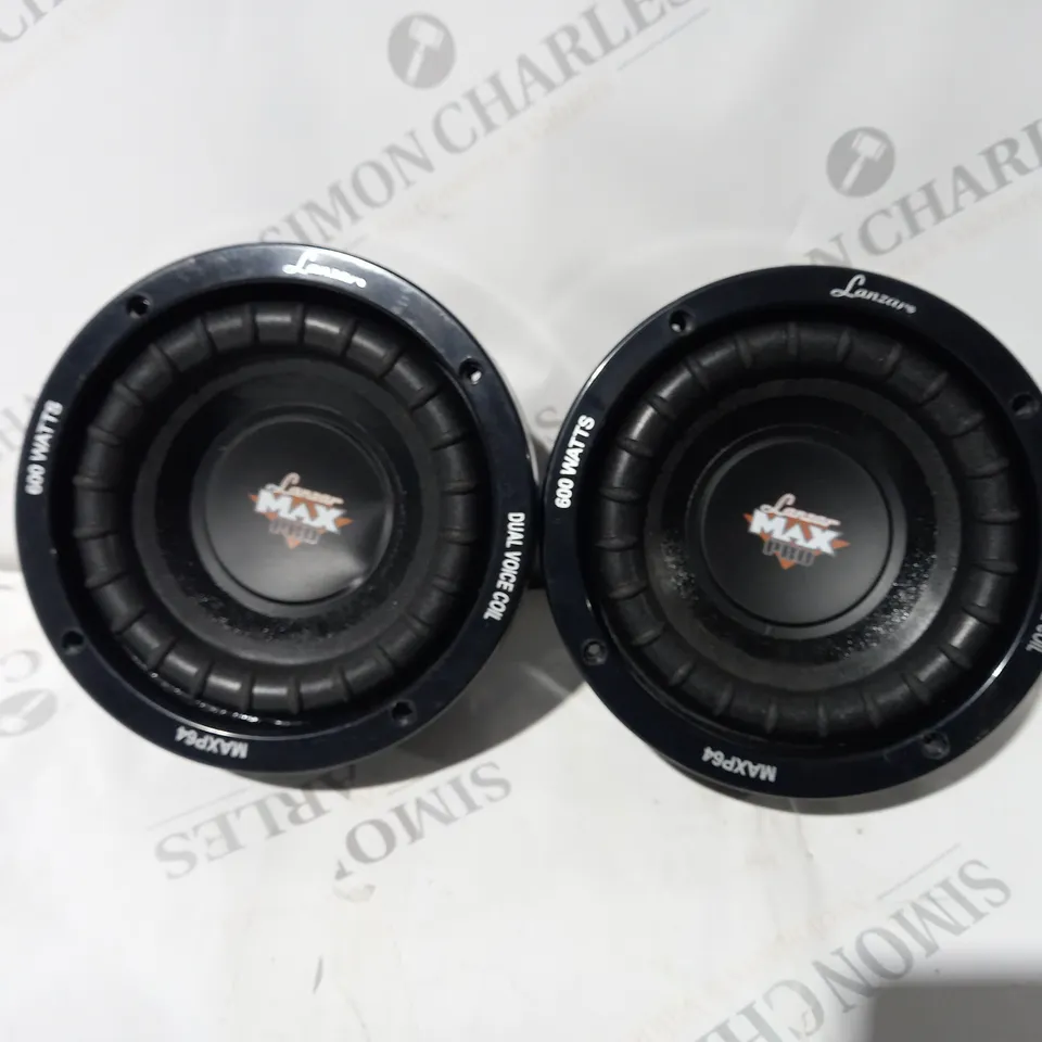 PAIR OF LANZAR MAX PRO MAXP64 SUBWOOFER 