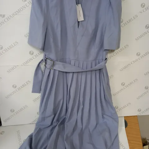 KAREN MILLEN PETITE CREPE FOREVER MIDI DRESS IN PALE BLUE - UK 16