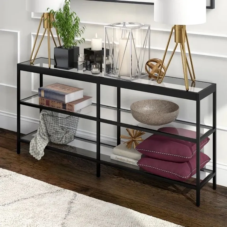 BOXED ARIDNA 162.2CM CONSOLE TABLE BLACKENED BRONZE FINISH
