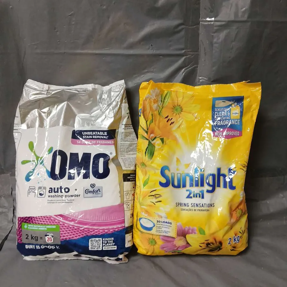 OMO WASHING POWDER 2KG AND SUNLIGHT 2-IN-1 WASHING POWDER 2KG