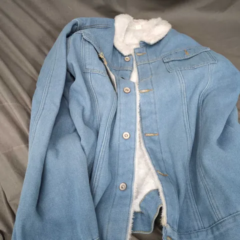 DENIM JACKET WITH WHITE SHERPA LINING – MEN'S