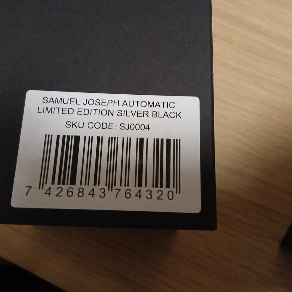 SAMUEL JOSEPH AUTOMATIC LIMITED EDITION SILVER BLACK WRISTWATCH