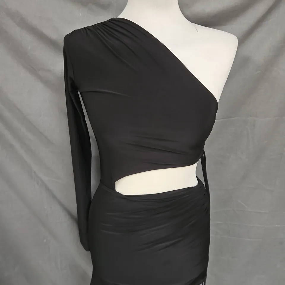 SAMPLE RUCHED MINI DRESS IN BLACK SIZE UNSPECIFIED