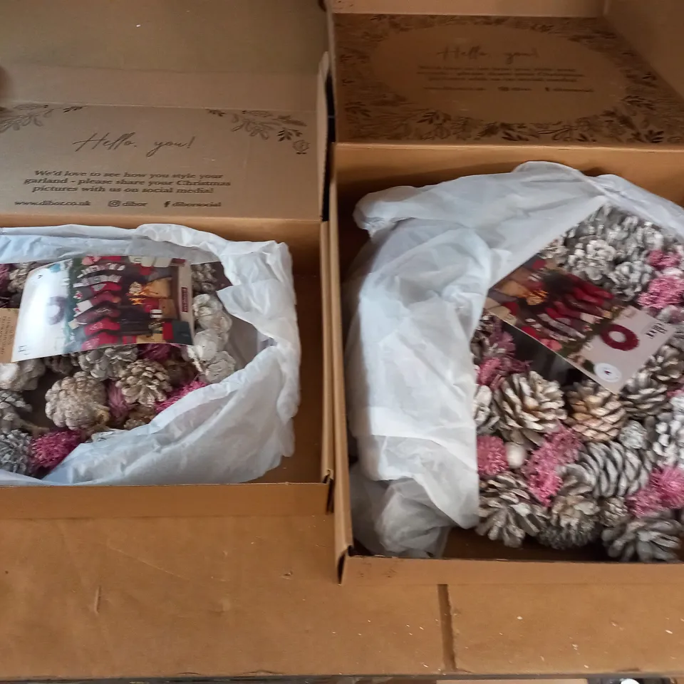 LOT OF 2 DIBOR X-MAS WREATHS