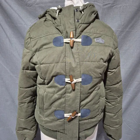 SUPERDRY THE TOGGLE PUFFE IN GREEN SIZE S