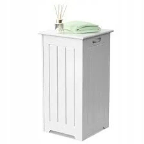 BOXED COSTWAY WHITE WOODEN LAUNDRY BIN