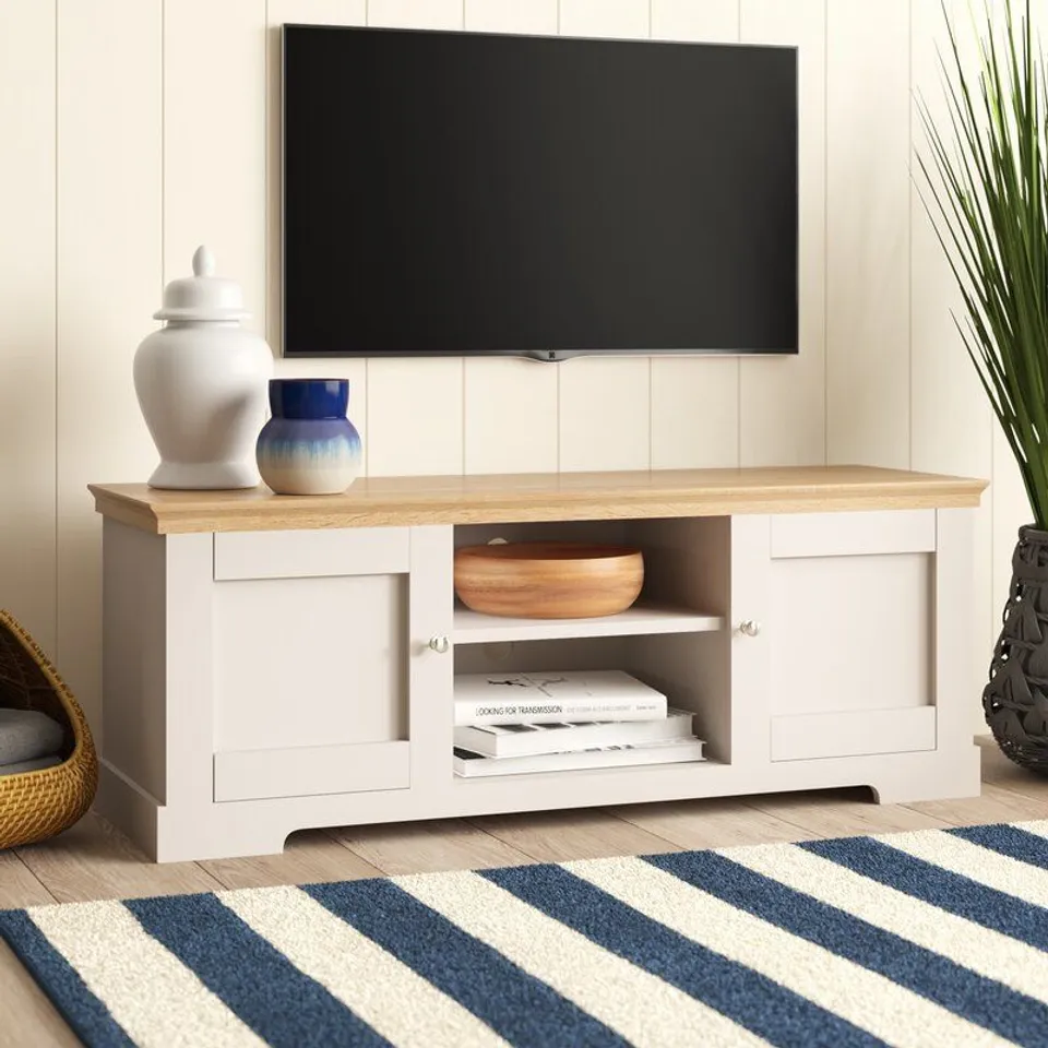 BOXED PLEVNA WHITE TV STAND FOR TV'S UPTO 50 INCHES