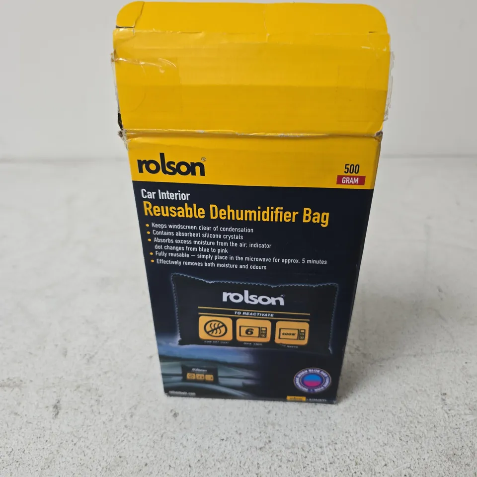 BOX OF APPROXIMATELY 10 ASSORTED ITEMS INCLUDING ROLSON DEHUMIDIFIER BAG AND PHILLIPS BATTERIES