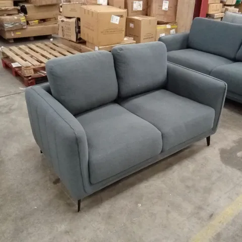 DESIGNER 2 SEATER FABRIC UPHOLSTERED SOFA