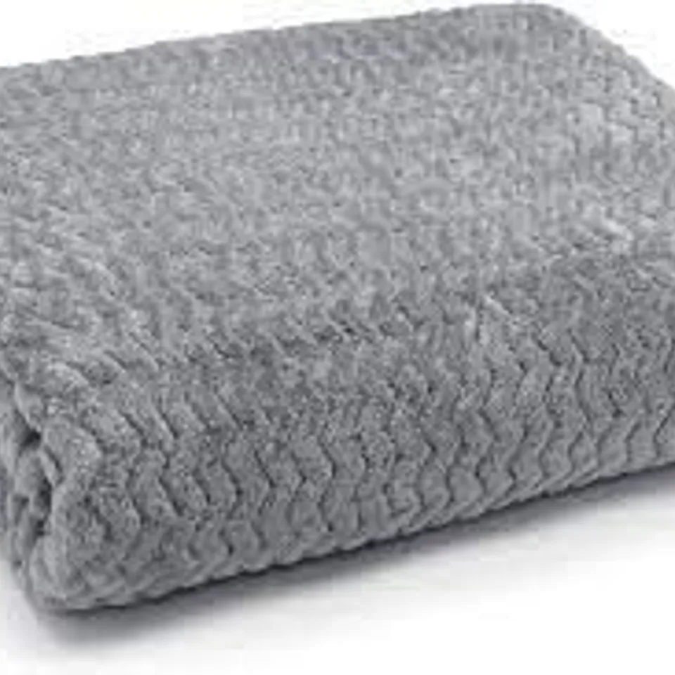 LUXURY WAVE THROW FLEECE BLANKET SOFA COUCH BED