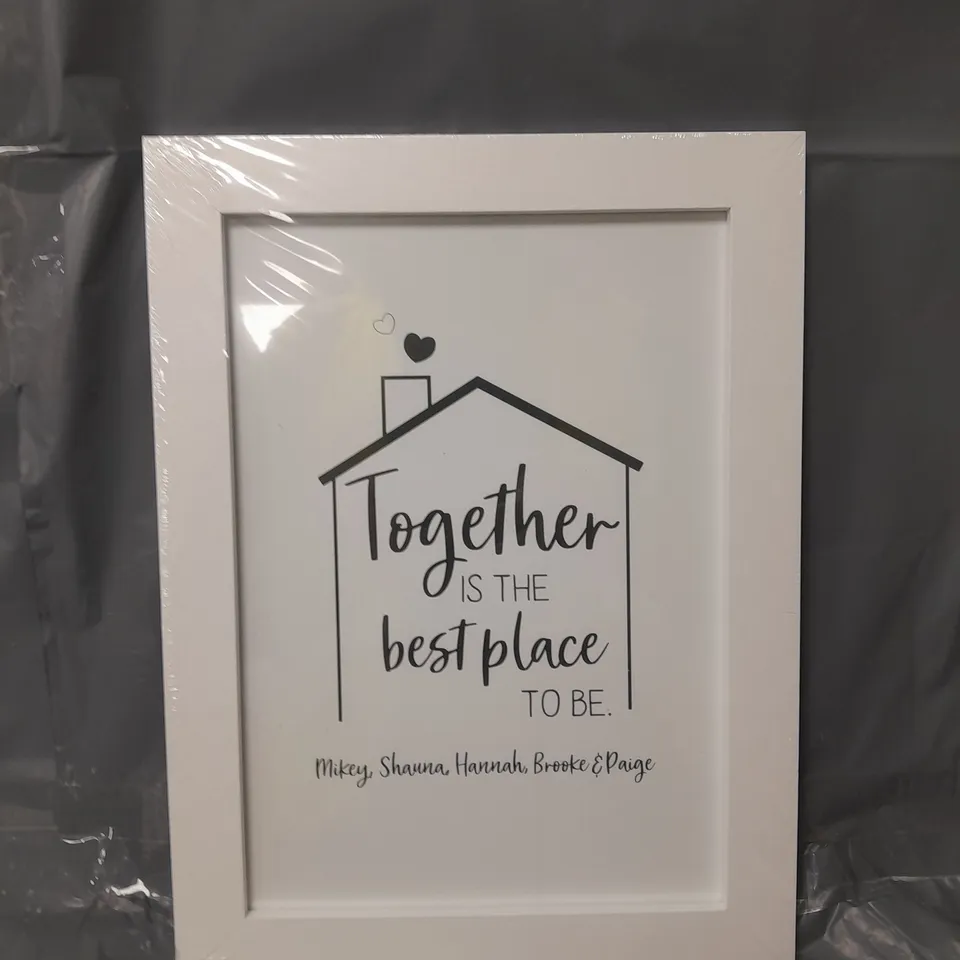 PERSONALISED BEST PLACE TO BE A4 FRAME RRP £16.99