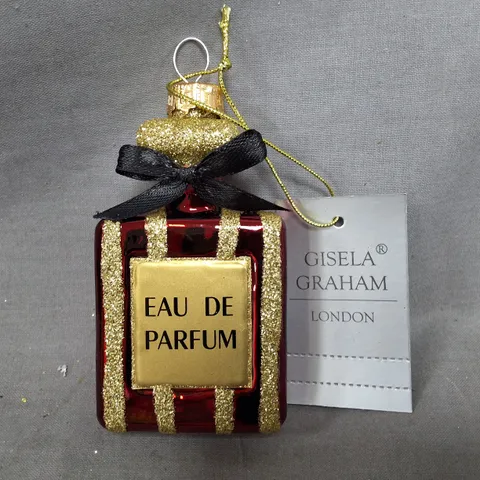 SET OF 6 GISELA GRAHAM PERFUME THEMED HANGING TREE DECORATIONS