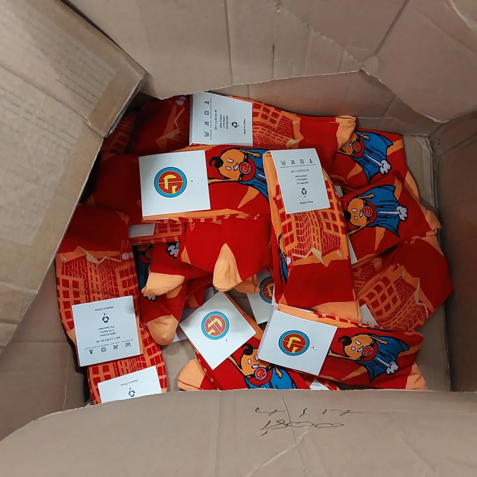 BOX OF APPROXIMATELY 27 BRAND NEW PAIRS OF BIER CO SUPER DAD SOCKS (1 BOX)