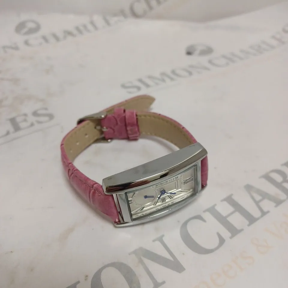 LADIES STOCKWELL WATCH – TEXTURED DIAL WITH SUB DIAL MINUTE HAND – LEATHER STRAP – GIFT BOX INCLUDED