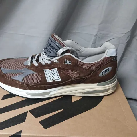 NEW BALANCE TRAINERS - BROWN/GRAY SUEDE MESH, UK 11.5 (US 12)