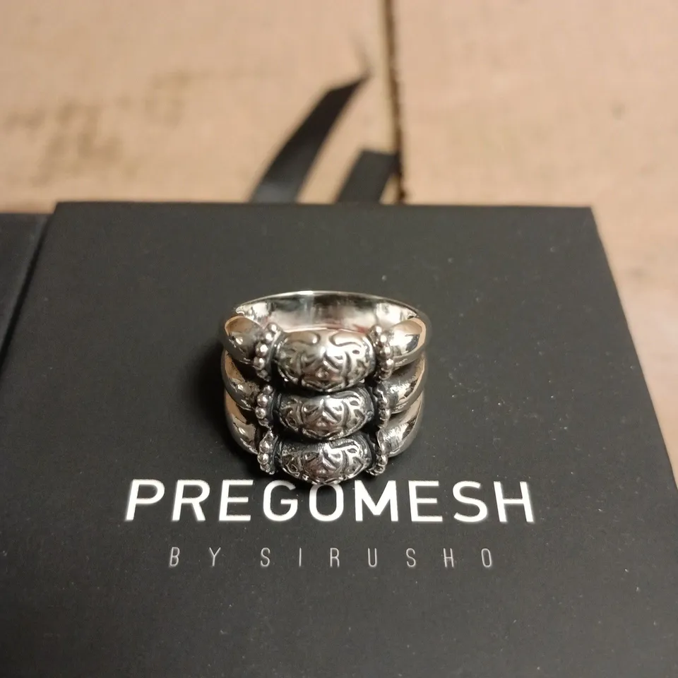 2 X SILVER RINGS PREGOMESH BY SIRUSHO BOXED