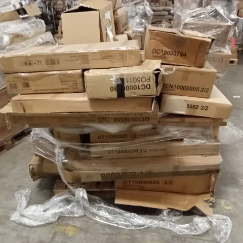 PALLET OF ASSORTED INCOMPLETE DESIGNER FURNITURE PARTS AND PIECES