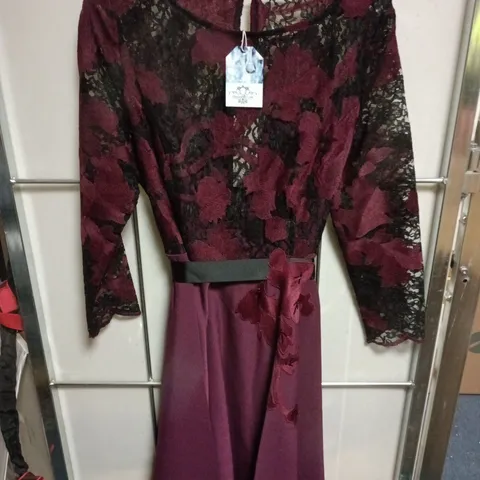 MICHAELA LOUISA PURPLE BELTED DRESS SIZE 14 TAGGED
