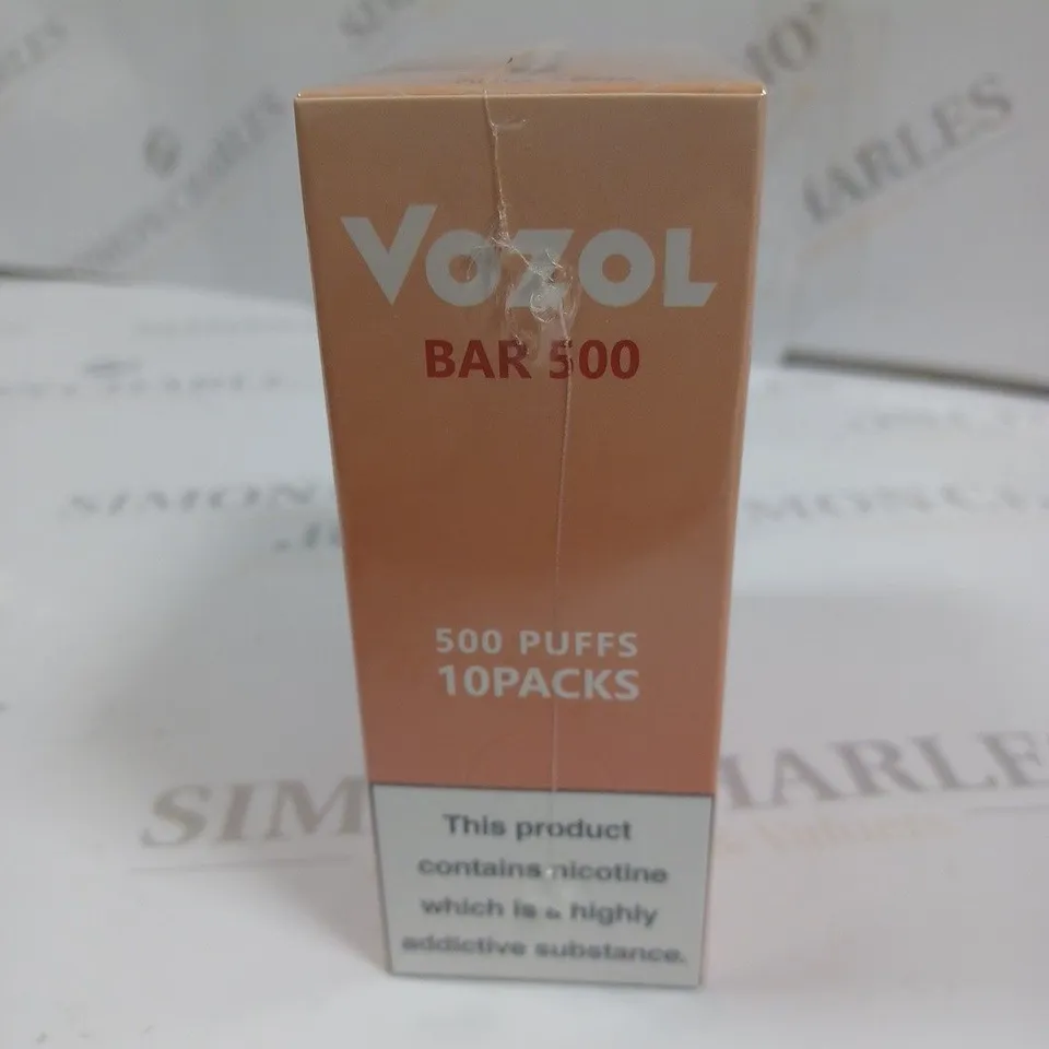 SEALED 10-PACK OF VOZOL BARR 500 E-CIGARETTES - ORANGE SODA