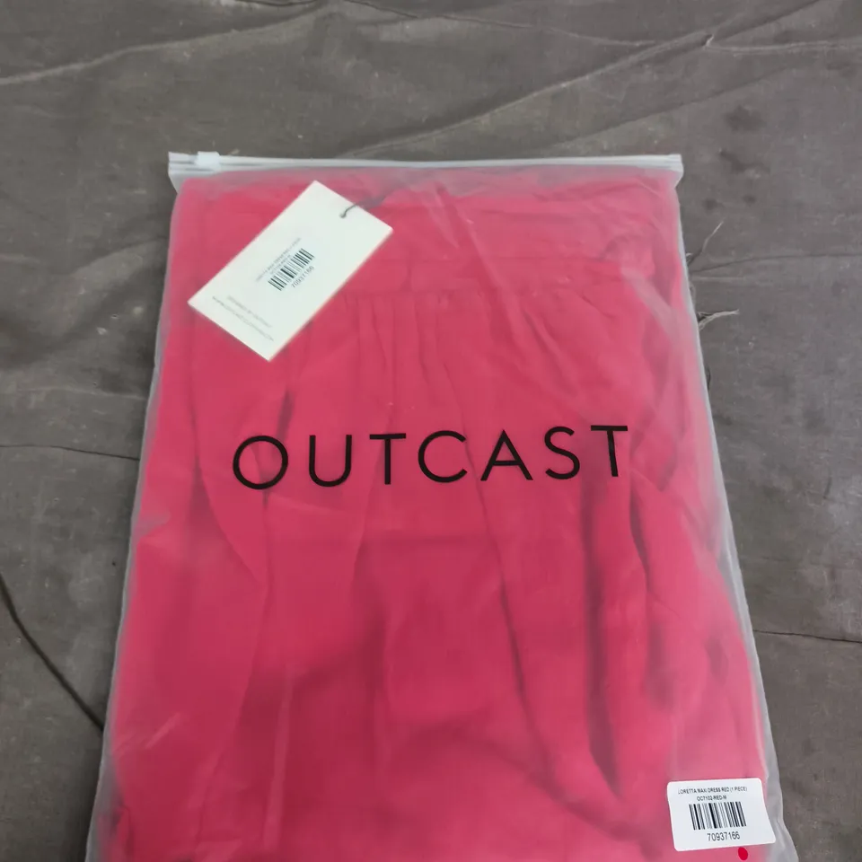 OUTCAST LORETTA MAXI DRESS - RED, SIZE M 