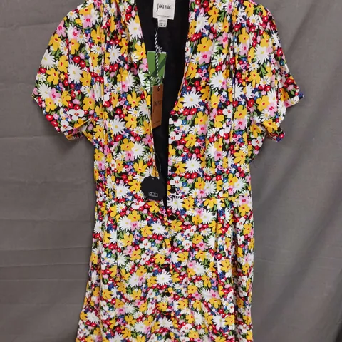 JOANIE FLORAL BUTTON THROUGH DRESS - UK 16