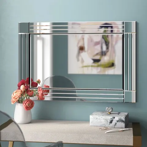 BOXED RIGOBERTO GLASS FLAT WALL MIRROR (1 BOX)