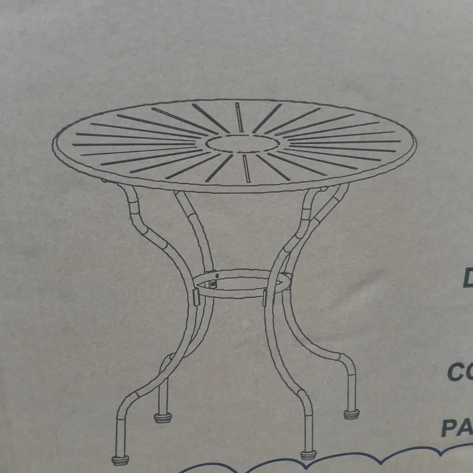 SUNBURST ROCKER BISTRO TABLE IN CYAN
