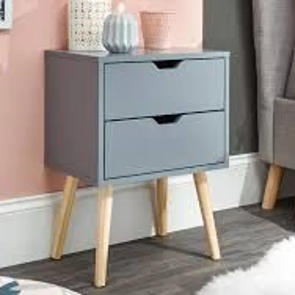 GFW NYBORG SINGLE 2 DRAWER BEDSIDE