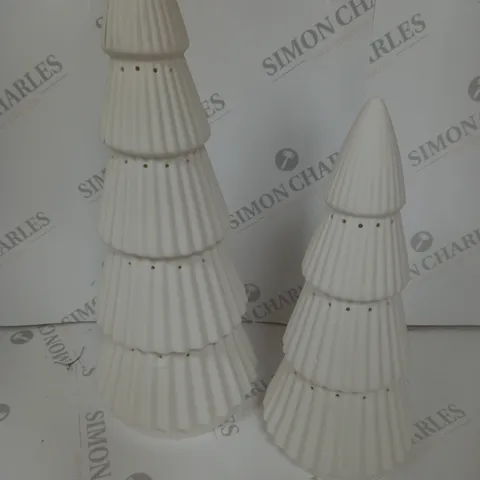 KELLY HOPPEN SET OF 2 LARGE CERAMIC LIGHT UP ORNAMENTS
