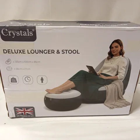 CRYSTALS DELUXE LOUNGER & STOOL – BOXED (DESIGNED IN UK)