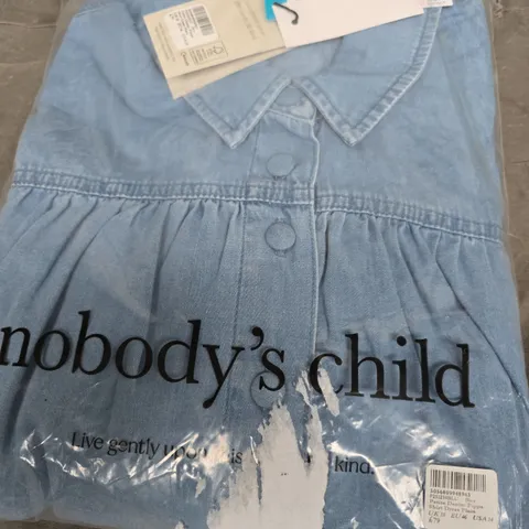 NOBODYS CHILD SHIRT DRESS PLAIN IN DENIM SIZE UK 18